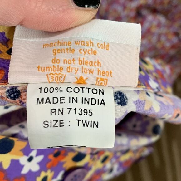 Pottery Barn Kids/Teen Little Miss Floral Percale 100% Cotton Twin Duvet Cover - Picture 10 of 17